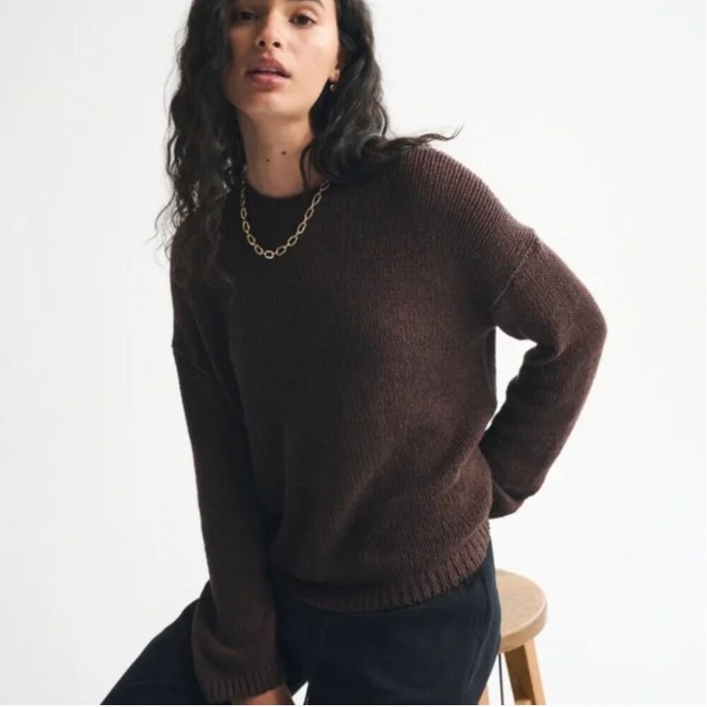 Abercrombie & Fitch Open-Stitch Textural Crew Sweater